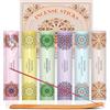 Scent-Hi Bastoncini di Incenso 120, Aromaterapia, Rilassamento, Meditazione, Guarigione, con Supporto in Legno, Lavanda, Rosa, Sandalo, Foresta Pluviale, Muschio Ambrato