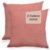 Generico Federe Cuscini Divano 50x50 - Copricuscini 50x50 - Federe per Cuscini Divano e Camera da Letto - Federe per Cuscini Decorativi Divano 2 pezzi Rosa Antico