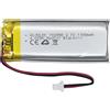 HXJNLDC Batteria ricaricabile al polimero di litio CC 3.7V 1100mAh 102050, adatta per prodotti elettronici fai da te 3.7-5V con sostituzione della batteria a 2 fili incorporata e luci LED