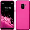 kwmobile Custodia Compatibile con Samsung Galaxy A8 (2018) Cover - Back Case Morbida - Protezione in Silicone TPU Effetto Metallizzato rosa metallizzato