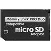 OcioDual Adattatore da Micro SD Fino 64GB a Memory Stick PRO Duo MS Nero Convertitore Lettore Card per PSP Fotocamera Handycam