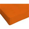 Passione per le tele Lenzuolo sotto con angoli, in tinta unita, 100% cotone Oeko-Tex. lenzuolo con elastico MADE IN ITALY. facile da stirare, lavabile. (matrimoniale, arancio)