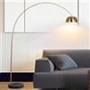 KSHSAA Lampada da terra ad arco in metallo Luci da pavimento per interni dorate sopra il divano Lampada da terra ad arco alta per camera da letto, ufficio, soggiorno (altezza regolabile)