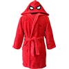 CTI Spiderman Mask - Vestito da camera da letto per bambini 2-4 anni | Oeko-tex | Accappatoio da bambino in morbido pile | Rosso, rosso, 2-4 Anni
