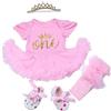 BABYPREG BABAYPREG Primo Compleanno Bambina Vestiti Tutu con Fascia (12-18 Mesi, Rosa Uno)