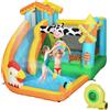 Outsunny Gioco Gonfiabile per Bambini 3-8 Anni a tema Fattoria con Borsa, 11 Paletti e Toppe Inclusi, 350x275x220 cm|Aosom