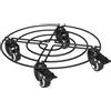 Outsunny Carrello Sottovaso con Ruote Ø30cm in Metallo con Ruote Girevoli e Freno, Nero|Aosom