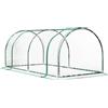 Outsunny Serra da giardino a Tunnel in Acciaio e con Copertura in PVC, 200x100x80 cm, Trasparente e Verde|Aosom