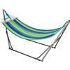 Outsunny Supporto con Amaca Autoportante Pieghevole, Amaca in Cotone e Struttura in Acciaio, Capacità max. 120kg, 270x100x94cm|Aosom