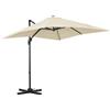Outsunny Ombrellone da Giardino con Angolazione Regolabile su 5 Livelli e a 360°, 245x245x248 cm, color Crema|Aosom