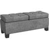 HOMCOM Cassapanca Contenitore in Tessuto con Imbottitura Trapuntata e Cerniera, per Fondoletto e ingresso, 116x41x47cm, Grigio|Aosom Italy