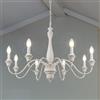 LynPon Lampadario Classico Chandelier Bianco, 8 Luci Lampadari Plafoniera Soffitto In Legno Da Fattoria a Sospensione Retrò Rustica Vintage Per Sala Da Pranzo, Soggiorno, Camera Da Letto