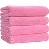 Polyte - asciugamano bagno premium in microfibra anti-pelucchi - ad asciugatura rapida - 145 x 76 cm - set 4 pezzi (Rosa)