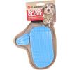 Flamingo Hatna Massage And Brushing Glove Taupe/Blue for Dogs And Cats - 25 x 18 x 1.5 cm - Soft Thermoplastic Rubber And Breathable Mesh