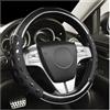 JNNJ Coprivolante Auto, Coprivolante in Pelle Microfibra, Copri Volante Antiscivolo Traspirante Durevole, Volante Rivestimento in Pelle Laser Spazzolato per Maggior Parte Macchina Autocarri(Nero)