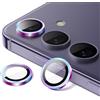 JETech Pellicola Fotocamera per Samsung Galaxy S24+ / S24 Plus, 9H Vetro Temperato Cover Anello Individuale in Metallo, Vassoio di Installazione Facile, HD Chiaro, 1 Set (Colorato)