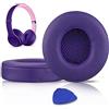 SoloWIT® Cuscinetti Auricolari Ricambio per Beats Solo 2 e Solo 3 Wireless On-Ear Cuffia con morbida pelle proteina/memory foam/nastro adesivo forte - Pop Viola