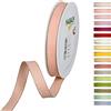 Halbach Seidenbänder Nastro decorativo con bordi in lino, larghezza: 15 mm, lunghezza 20 m, nastro per regali, decorazione fai da te, colore: albicocca e lino