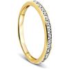 OROVI Anello Veretta da Donna Orovi in Vero Oro Giallo 9KT 375 con Diamanti Naturali. Anello Eternity di brillanti, Fede ipoallergenica.