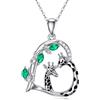 YFN Collana in Argento Sterling con Giraffa a Forma di Cuore, Regalo per Donne, Adolescenti, Ragazze, Amanti della Giraffa, Compleanno, 23*20mm, Argento