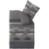 CelinaTex Touchme, biancheria da letto in flanella, 135 x 200 cm, 2 pezzi, copripiumino in cotone, per l'estate e l'inverno, tutto l'anno, facile da pulire, Carla, grigio antracite, nero