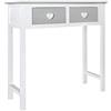 Rebecca Mobili Consolle bianca grigia, tavolo scrivania da cameretta, legno, stile shabby, per salotto camera - Misure: 80 x 80 x 30 cm (HxLxP) - RE4193