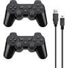 Powerextra Controller PS-3 2 Pack Wireless Bluetooth ad Alte Prestazioni per Play-Station 3 Console di Gioco Double Shock con Cavo di Ricarica