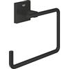 GROHE Anello portasciugamani GROHE Start Cube QuickFix - (metallo, fissaggio nascosto, viti e tasselli inclusi), facilissimo da montare con GROHE QuickGlue, nero opaco, 409752430
