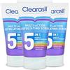 Clearasil Scrub esfoliante 5 in 1, per pelle incline all'acne, sbloccare i pori, riduce i punti neri, brufoli e olio in eccesso, prevenzione delle macchie quotidiane, confezione da 3, totale 450 ml