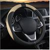 JNNJ Coprivolante Auto, Coprivolante in Pelle Microfibra, Copri Volante Antiscivolo Traspirante Durevole, Protezione Custodia Volante Auto per Maggior Parte Macchina Autocarri(Nero/Beige)