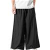 Beokeuioe Pantaloni da uomo stile giapponese kimono harem baggy Pumphose da uomo, vintage, largo, largo, pantaloni da jogging larghi, pantaloni lunghi da uomo, B nero, M