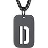Richsteel Collana con Ciondolo a Forma di Lettera A-Z 26 Personalizzabile con Lettera dell'Alfabeto con Catena di Grano Resziabile Placcato Oro/Nero e Acciaio Inossidabile Gioielli Unisex