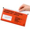 Netuno 250 buste portadocumenti autoadesive rosse formato lungo 23,9 x 13,1 cm buste adesive porta documenti DL per pacchi biglietti di consegna fatture lettere di vettura bolle polizza di carico
