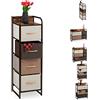 relaxdays Cassettiera con 4 Scomparti in Tessuto, Sottile, con Maniglie, ripiano, 99,5 x 31 x 31,5 cm, Marrone Mobiletto con 4 Tiretti Pieghevoli, HLP, Acciaio, Poliestere, Pannelli MDF, f