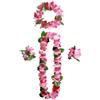 duoyif Ghirlande Hawaiane Corona Hawaiana Tropicale Ghirlanda Di Spiaggia Hawaiana Party Decor Braccialetto Fascia Collana Di Ghirlande Per Carnevale Natale Capodanno Pasqua Cheerleader Feste (Rosa)
