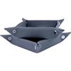 Diko.style® Set 2 Vassoi 24cm Svuotatasche da Ingresso in Pelle PU | Corridoio, Camera da Letto e Scrivania | Vassoio per Gioielli | Grigio | Vassoio Organizzatore