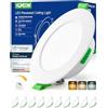 HOMEOW Faretti LED da Incasso per Cartongesso Dimmerabili, 7W 220V Luci da Incasso 2700K Caldo 4000K Neutro 6000K Freddo Regolabili, IP44 Faretti LED Soffitto per Bagno Cucina, Set da 10