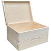 WoodGall Cassina di Legno con Coperchio Grande 40 × 30 × 22 cm - Scatola in Legno di Pino Naturale per Fai da Te - Giocattoli in Legno - Idea per Confezione Regalo