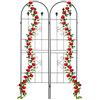 Relaxdays Grigliati per Rampicanti, Set da 2, HxL 180 x 50 cm, Supporti in Metallo per Piante, Tralicci a Incastro, Nero