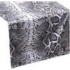 Eurofirany - Tovaglia Runner da Tavolo, Motivo Serpente, Bianco + Nero, 35 x 140 cm