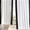 HPD Half Price Drapes Tende Panama in cotone per soggiorno, camera da letto, 127 x 213 cm, PRCT-VC1716-84 (1 pannello) Popcorn fresco e nero, bianco sporco caldo e nero