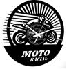Instant Karma Clocks Orologio in Vinile da Parete Per Motociclista Corsa Pista Gara Moto Racing ⌀30cm Nero