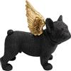 Kare Design figura decorativa Angel Puppy, nero/oro, motivo cane, french bulldog angioletto, accessorio casa per salotto, camera, studio, 25 cm