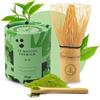 Matchaflix | Pacchetto esperienza Iniziazione | Tè verde in polvere | Confezione di tè Matcha Premium 30 g, Chasen e Cucchiaio Bambù | Regali Matcha
