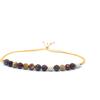 Eloboe essence Bracciale da donna Jasper mokaite in pietra naturale da 4 mm di spessore in argento sterling 925 Bracciale regolabile a tutti gli spessori del polso