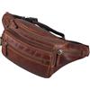 STILORD 'Zion' Marsupio in Pelle Vintage Moderno Uomo Donna Borsa a Vita in Cuoio Vero Borsello con Cerniere Resistente alla Moda, Colore:florida - marrone