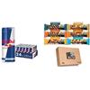 Red Bull Energy Drink, 250 ml (24 Lattine) + BE-KIND Barretta, Confezione Mista in 6 Gusti diversi, Snack Senza Glutine, 1 Confezione x 18 Barrette da 40 gr