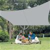 LOVE STORY Vela Ombreggiante Impermeabile 4x6m Rettangolare Tenda a Vela Parasole PES Protección Rayos UV per Esterno, Giardino，Terrazza，Grigio