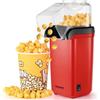 YASHE Macchina Popcorn, 1200W Macchina Pop Corn ad Aria Calda, Macchina per Popcorn in 2 Minuti, Sano e senza olio per le serate di cinema, Rosso