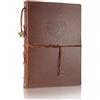 ThxMadam A5 Taccuino,Copertina in Pelle Vintage Notebook A5 Quaderno Pagine a Fogli Mobili Diario di Viaggio Agenda Blocchi Appunti Blocco Note a5 Journal con 200 pagine Kraft e 1 tasca con cerniera in PVC